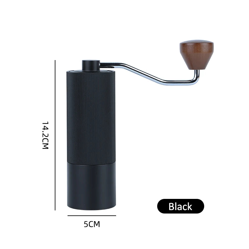 Household Portable Steel Burr Manual Coffee Bean Grinder Aluminum Alloy Coffee Grinder