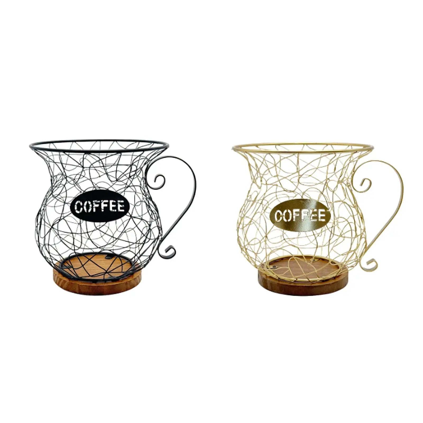 Coffee Pod Holder Metal Mug Shaped Large Capacity Coffee Capsule Holder for Kitchen Countertop Bar Accessories Home Desktop