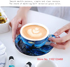 Van Gogh Coffee Cup Set Luxury Ceramics Coffee Mug And Plate Set Oil Painting ESPRESSO Demitasse Glass Cappuccino Tasting Teacup