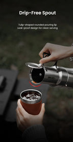 MHW-3BOMBER Moka Pot 350ml Stainless Steel Coffee Maker Integrated Pot-cup Foldable Handle Espresso Pot for Camping Coffee Tool