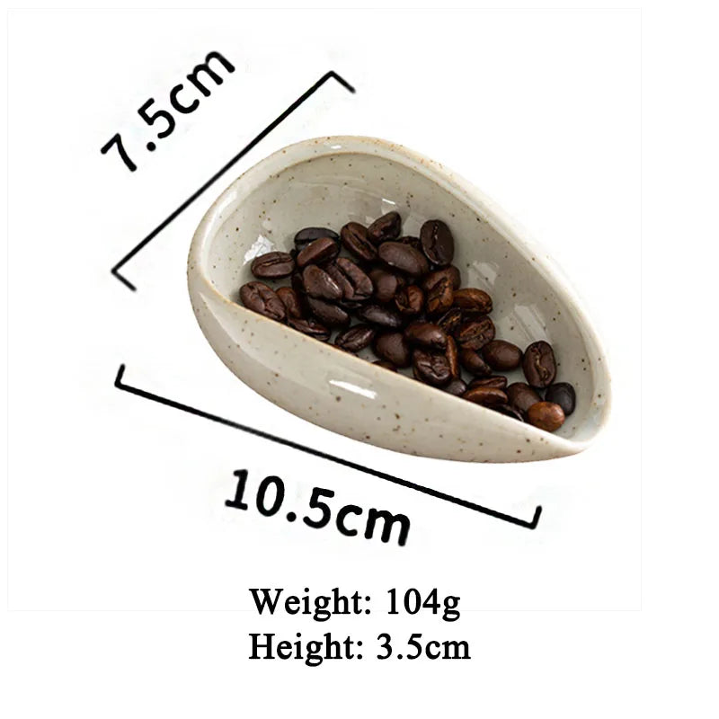 Coffee Beans Dosing Cup Trays Pottery Tea Separator Vessel Ceramic Measure Ware Espresso Bean Scoop Shovel Coffee Accessories ﻿
