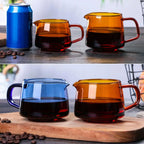 300/550ml Colour Clear Glass Cup Heat-resistant Pour Over Glass Range Coffee Server Carafe Drip Coffee Pot Milk Jug Tea Kettle