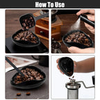 FLYMUYU Coffee Bean Dosing Cup and Spoon Set, Ceramic Dosing Vessel Measuring Tray Kit for Coffee or Tea, Espresso Accessories