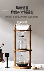 Home European American ice drip coffee pot Cold brew pot Wooden hand brew coffee set Ice brew coffee pot drip type