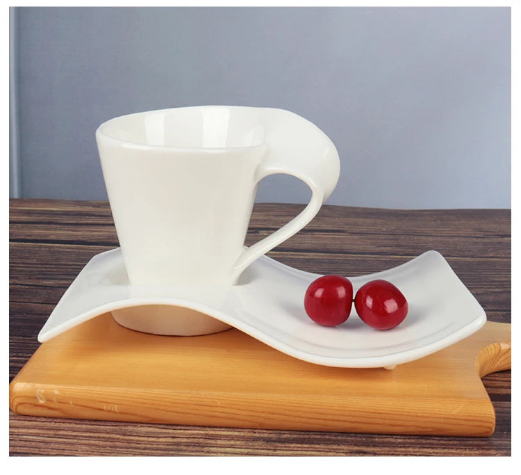 Espresso Coffee Cup Home Living Room Drinking Utensils European Ceramic Cups with Spoon and Cup Holder Kitchen Bar Supplies