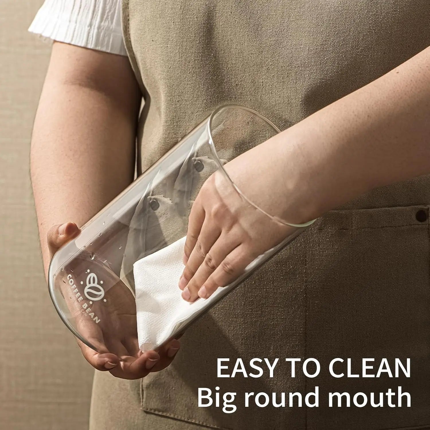 Coffee Canister Premium Glass - Airtight Coffee Container with One-Way CO2 Valve and Freshness Tracker for Coffee Bean Storage