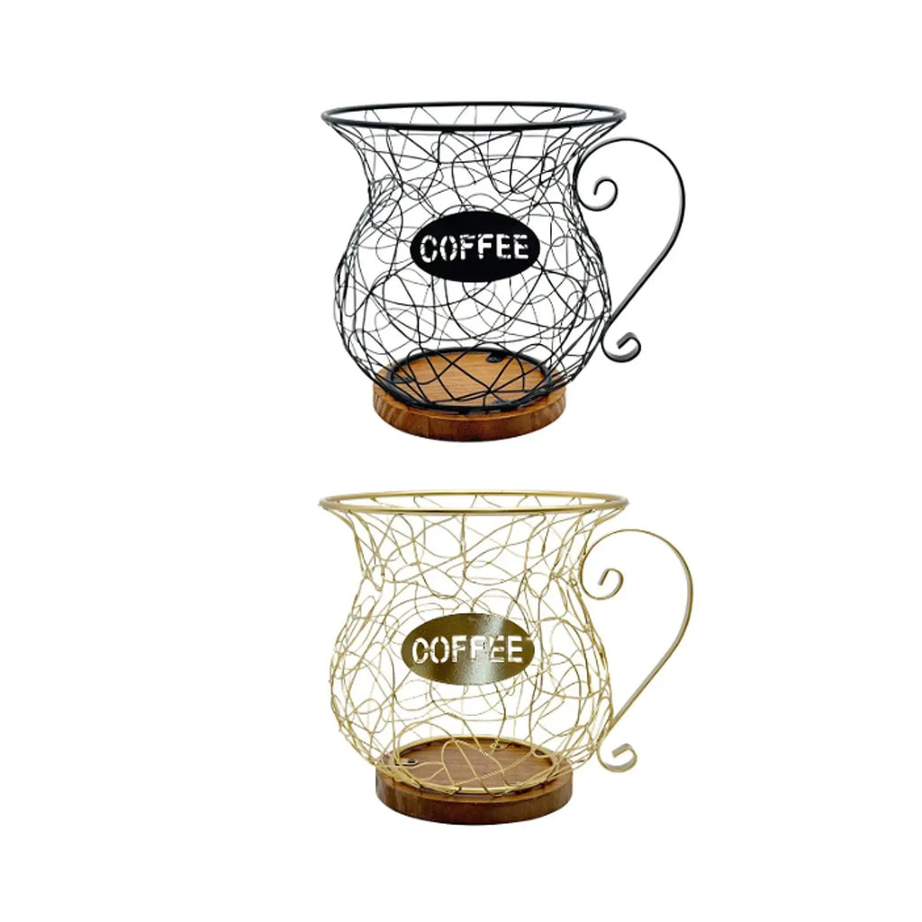 Coffee Pod Holder Metal Mug Shaped Large Capacity Coffee Capsule Holder for Kitchen Countertop Bar Accessories Home Desktop