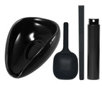 FLYMUYU Coffee Bean Dosing Cup and Spoon Set, Ceramic Dosing Vessel Measuring Tray Kit for Coffee or Tea, Espresso Accessories