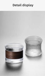 Gianxi Glass Coffee Mug Japanese Style  Walnut Cup SleeveTransparent Kawaii Cup Coffeeware Beautiful Tea Mugs Beer Mug Cute Mug