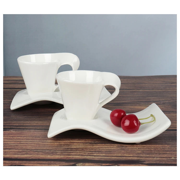Espresso Coffee Cup Home Living Room Drinking Utensils European Ceramic Cups with Spoon and Cup Holder Kitchen Bar Supplies