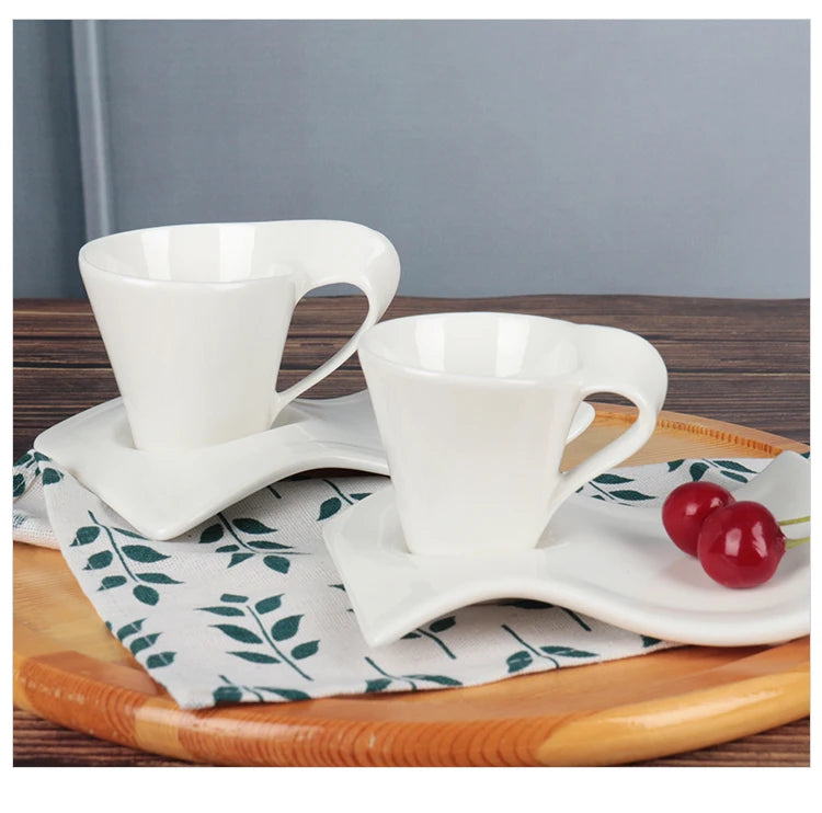 Espresso Coffee Cup Home Living Room Drinking Utensils European Ceramic Cups with Spoon and Cup Holder Kitchen Bar Supplies