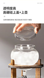 Home European American ice drip coffee pot Cold brew pot Wooden hand brew coffee set Ice brew coffee pot drip type