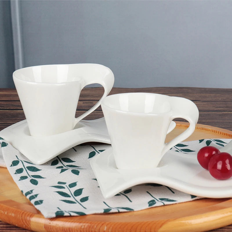 Espresso Coffee Cup Home Living Room Drinking Utensils European Ceramic Cups with Spoon and Cup Holder Kitchen Bar Supplies