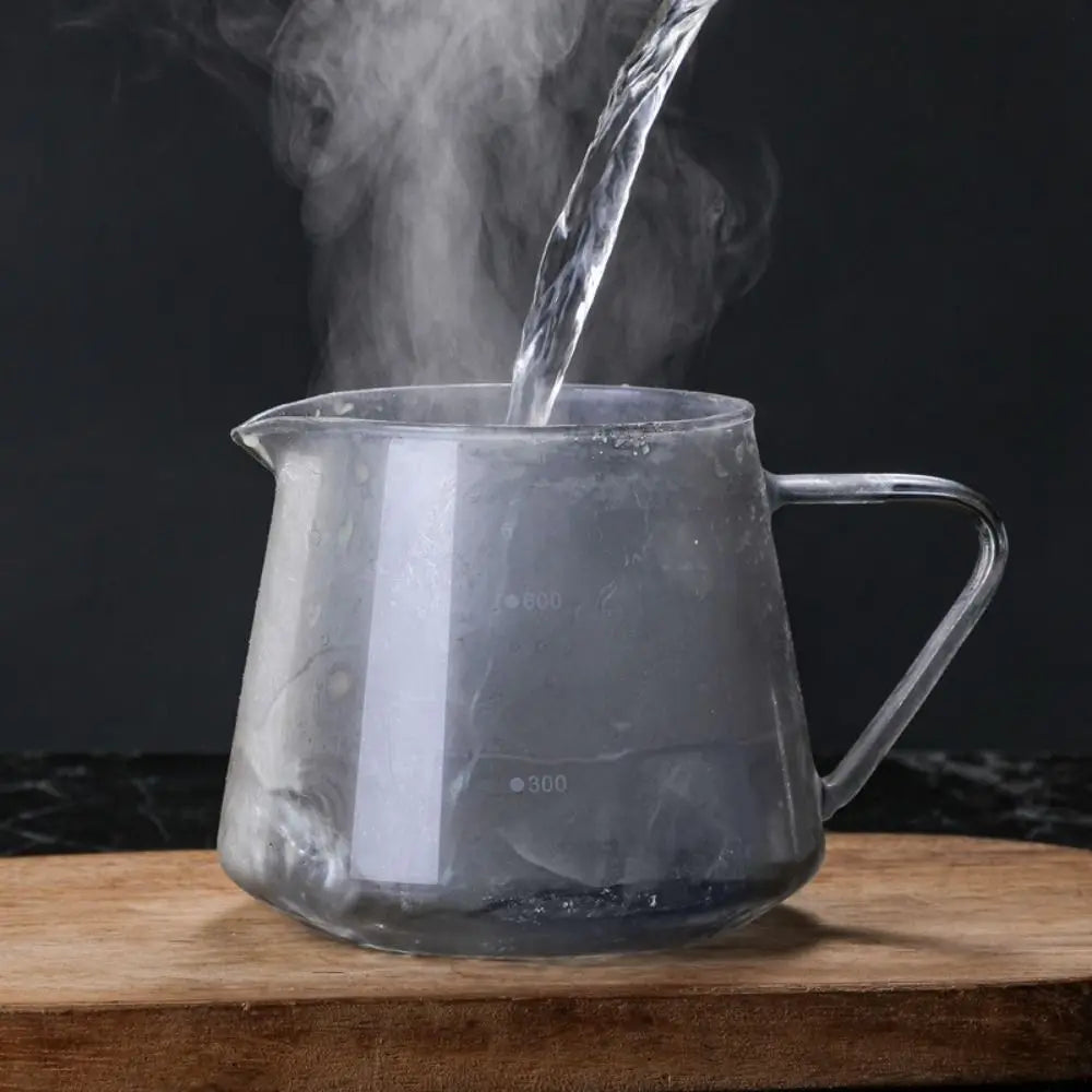 Coffee Server Glass Coffee Maker Set 60 Degree Clear Coffee Carafe Coffee Accessories Simple V-shape Funnel Barista