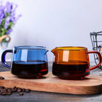 300/550ml Colour Clear Glass Cup Heat-resistant Pour Over Glass Range Coffee Server Carafe Drip Coffee Pot Milk Jug Tea Kettle