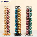 Coffee Capsule Rack 40 Capsules Nespresso Coffee Holder 360 Degrees Rotatable Display Storage Shelf Coffee Accessories