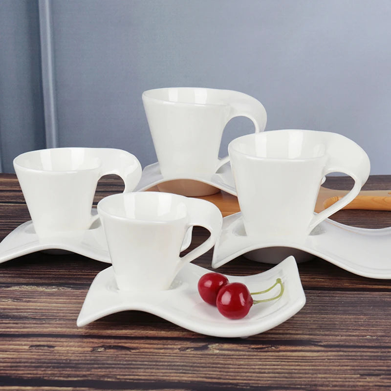Espresso Coffee Cup Home Living Room Drinking Utensils European Ceramic Cups with Spoon and Cup Holder Kitchen Bar Supplies