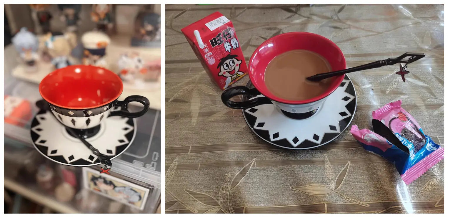 Game Genshin Impact Arlecchino impression Tea Cup Water Cup Cosplay Official Accessories Coffee Cup Gift From Kids Set Present