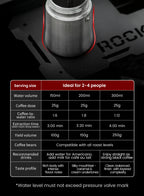 MHW-3BOMBER Moka Pot 350ml Stainless Steel Coffee Maker Integrated Pot-cup Foldable Handle Espresso Pot for Camping Coffee Tool