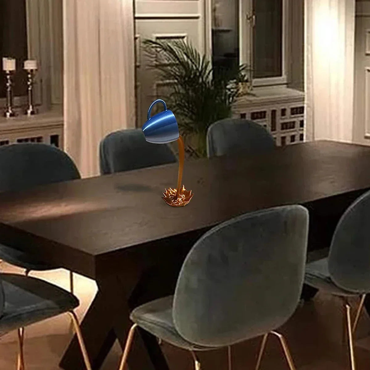 Floating Coffee Mug Art Sculpture Office Home Kitchen Decor Statue Craft Spill Magic Pour Liquid Splash Resin Statue Coffee Mug