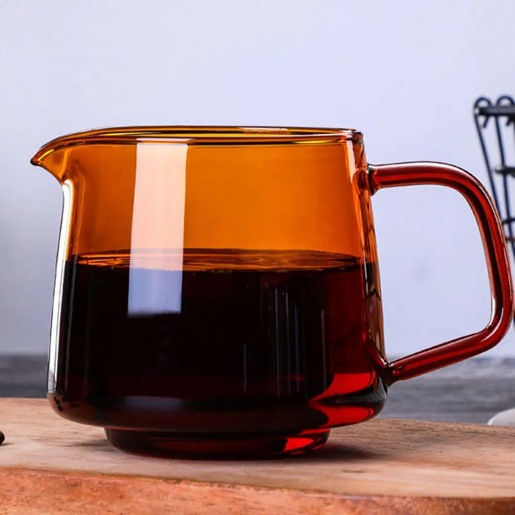 300/550ml Colour Clear Glass Cup Heat-resistant Pour Over Glass Range Coffee Server Carafe Drip Coffee Pot Milk Jug Tea Kettle