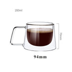 200ml Double Wall Glass Coffee Mug French Creative Mug Heat-resistant Espresso Cup Thermo Insulated Cup Tea Water Drinkware Set