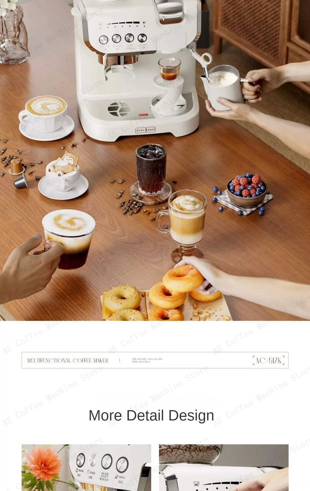 Multifunctional Coffee Machine That Can Use Capsules Grinding Integrated Espresso Machine Semi-automatic Home Coffee Machine
