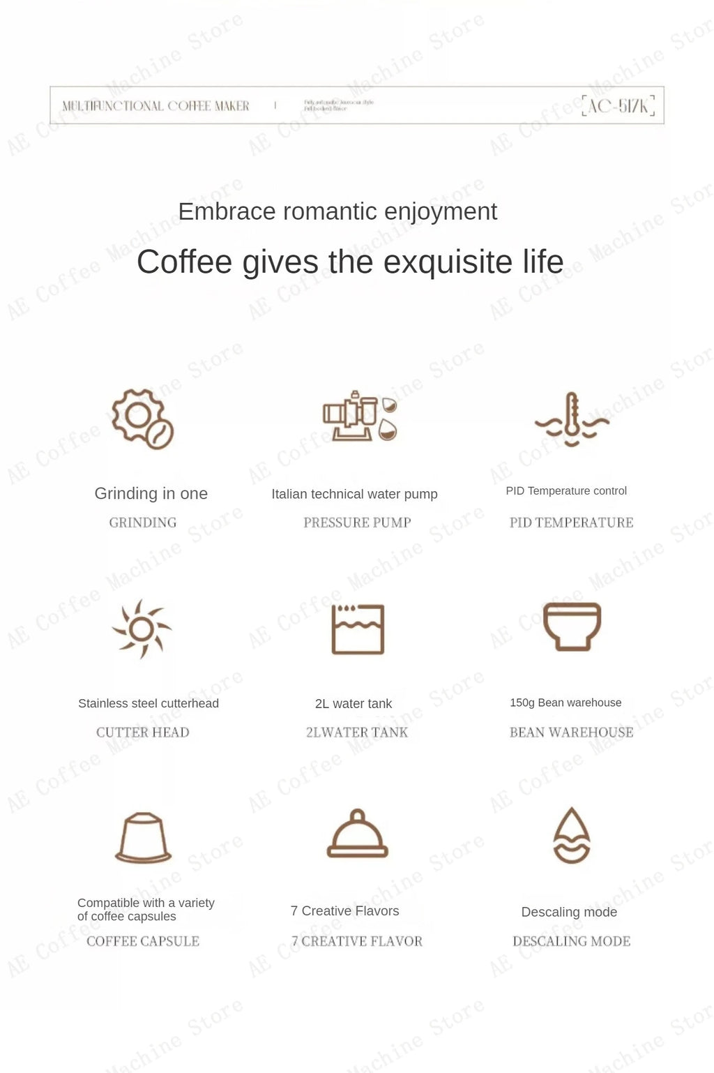 Multifunctional Coffee Machine That Can Use Capsules Grinding Integrated Espresso Machine Semi-automatic Home Coffee Machine