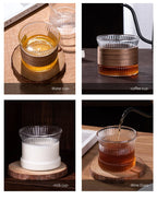 Gianxi Glass Coffee Mug Japanese Style  Walnut Cup SleeveTransparent Kawaii Cup Coffeeware Beautiful Tea Mugs Beer Mug Cute Mug