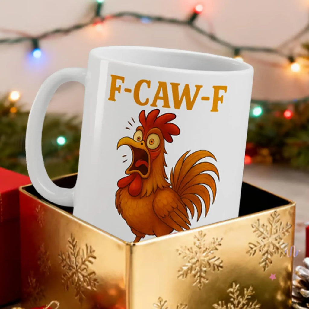 Coffee Mug Ceramic F-CAW-F Drinkware 11oz Poultry Rooster Coffee Cup for Milk Juice Soda Beer Wine Kitchen Office Travel Picnic