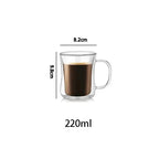 1PCS Double Wall Glass Cup Clear Coffee Mug With Handle For Hot Cold Beverage Milk Juice Drinkware Set 220/300/400ml