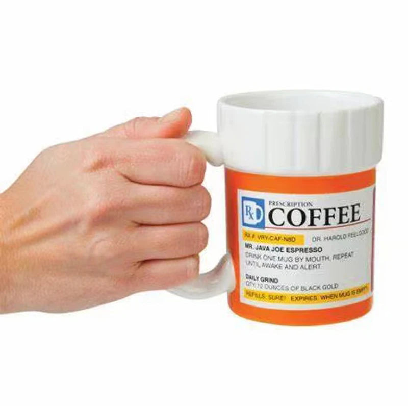 Creative Ceramic Coffee cup Medicine Bottle Mug Breakfast Milk Pot Office Tea Set espresso cups  Gift for Friends Families