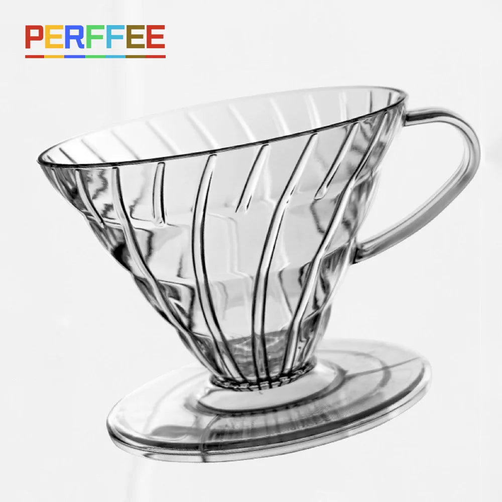 Coffee Dripper Cone Shape Drip Coffee Funnel Plastic V Shape Brewing Coffee Filter Cup V01 V02 for Pour Over Barista 60 Degree