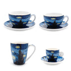 Van Gogh Coffee Cup Set Luxury Ceramics Coffee Mug And Plate Set Oil Painting ESPRESSO Demitasse Glass Cappuccino Tasting Teacup