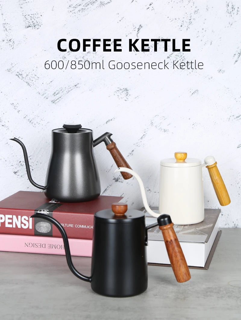Coffee Pot Milk Frothing Pitcher Jug Gooseneck Kettle Spout Stainless Steel Espresso Coffee Tea Milk Pot Kettle Can 550 /600ml