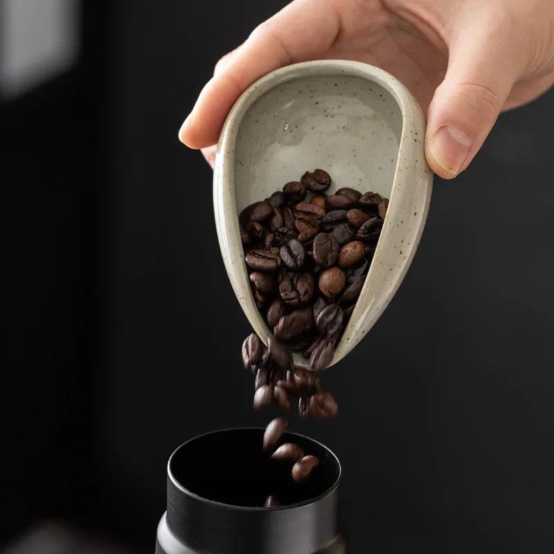 Coffee Beans Dosing Cup Trays Pottery Tea Separator Vessel Ceramic Measure Ware Espresso Bean Scoop Shovel Coffee Accessories ﻿