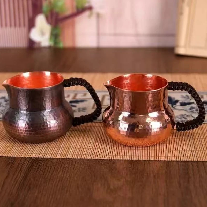 Handcrafted Pure Copper Coffee Mug Creativity Retro Weave Handle Moscow Water Mule Breakfast Cup Moscow Drinkware Tableware