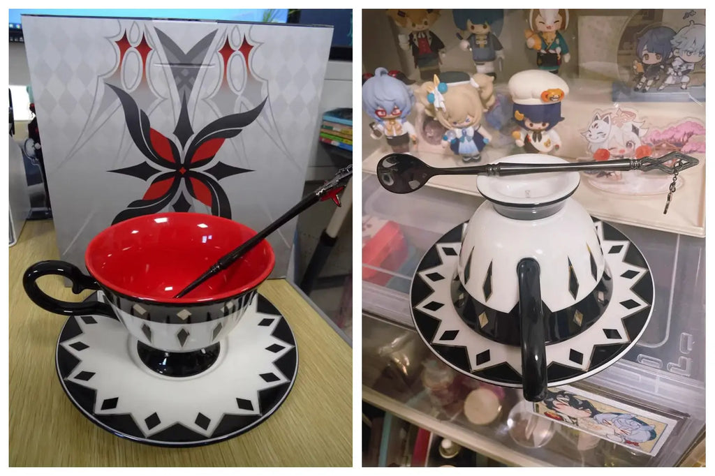 Game Genshin Impact Arlecchino impression Tea Cup Water Cup Cosplay Official Accessories Coffee Cup Gift From Kids Set Present