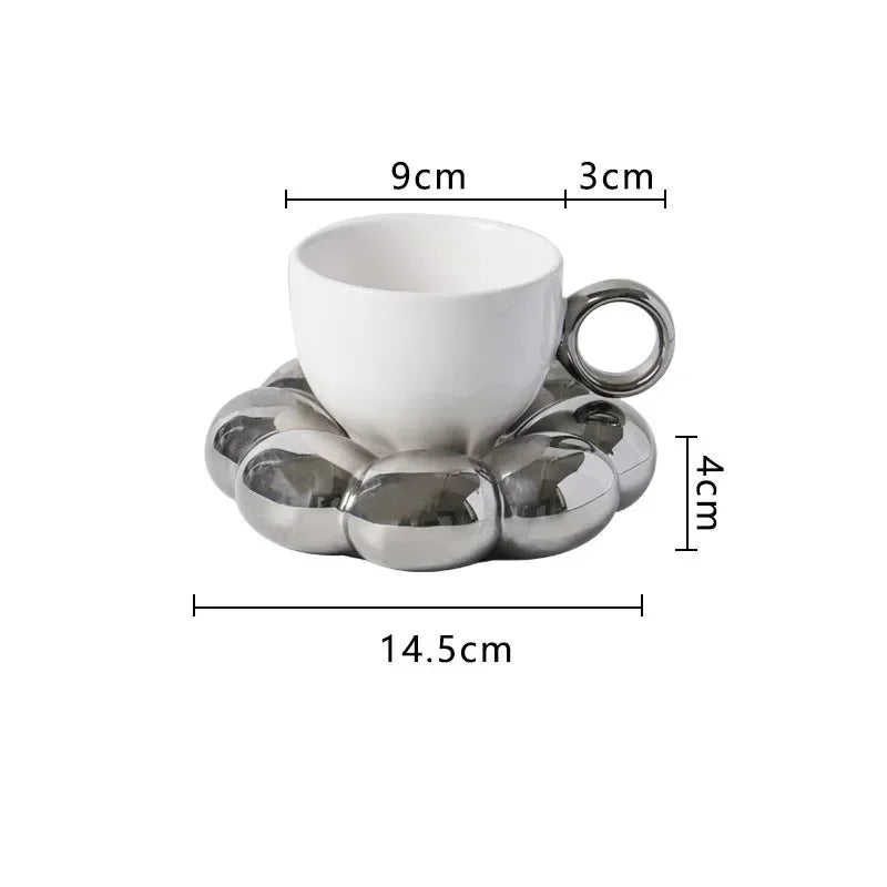 Coffee Cup Set Office Afternoon Tea Mug Kitchen Drinkware Coffee Mug Home Accessories Creative Ceramic Sunflower Cloud Milk Cups