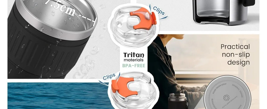 FEIJIAN-Stainless Steel Coffee Cup, Car Thermos Mug for Tea, Leak_Proof, Travel Thermo Cup, Gift Cup , 400ml