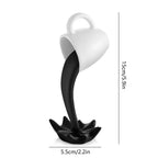 Floating Coffee Mug Art Sculpture Office Home Kitchen Decor Statue Craft Spill Magic Pour Liquid Splash Resin Statue Coffee Mug