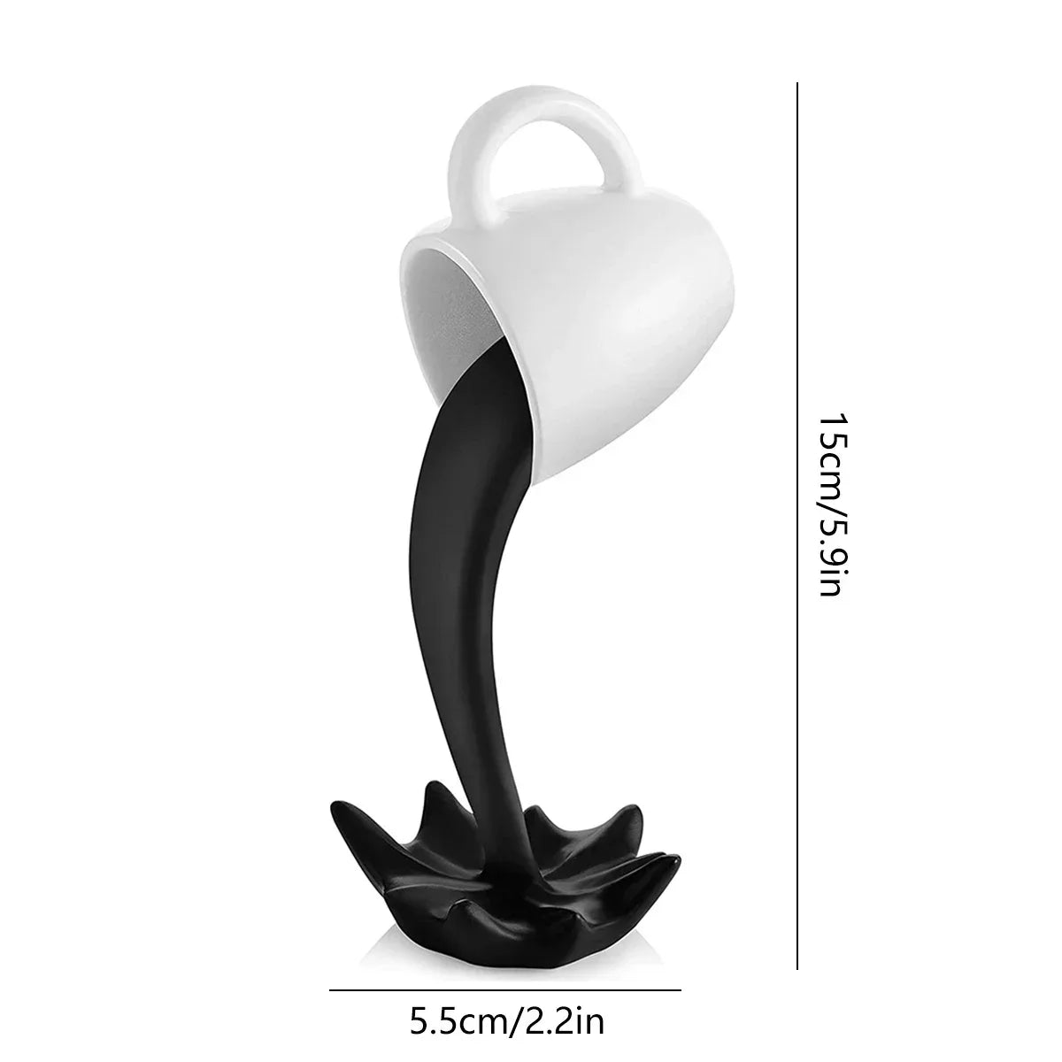 Floating Coffee Mug Art Sculpture Office Home Kitchen Decor Statue Craft Spill Magic Pour Liquid Splash Resin Statue Coffee Mug