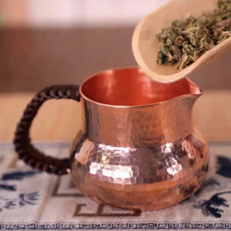 Handcrafted Pure Copper Coffee Mug Creativity Retro Weave Handle Moscow Water Mule Breakfast Cup Moscow Drinkware Tableware