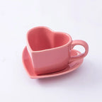 Set High-End Love Heart Coffee Cup Valentine's Day Gift Controlled Quantity Fat Reduction Cup Red Ceramic Cup