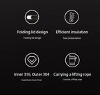 BINCOO Ceramic lined coffee cup, practical insulated cup, portable portable portable water cup, men's and women's 316 stainless