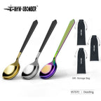 MHW-3BOMBER 1/2/3Pcs Measuring Spoon Coffee Tasting Spoon Stainless Steel Round Spoon for Baking/Cooking/Dessert Kitchen Tool