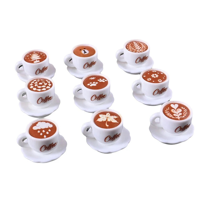DIY Accessories for Miniature Dollhouse: 10pcs Kawaii Simulation Coffee Cup Set