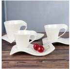Espresso Coffee Cup Home Living Room Drinking Utensils European Ceramic Cups with Spoon and Cup Holder Kitchen Bar Supplies