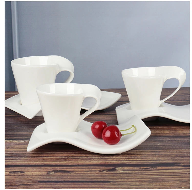 Espresso Coffee Cup Home Living Room Drinking Utensils European Ceramic Cups with Spoon and Cup Holder Kitchen Bar Supplies