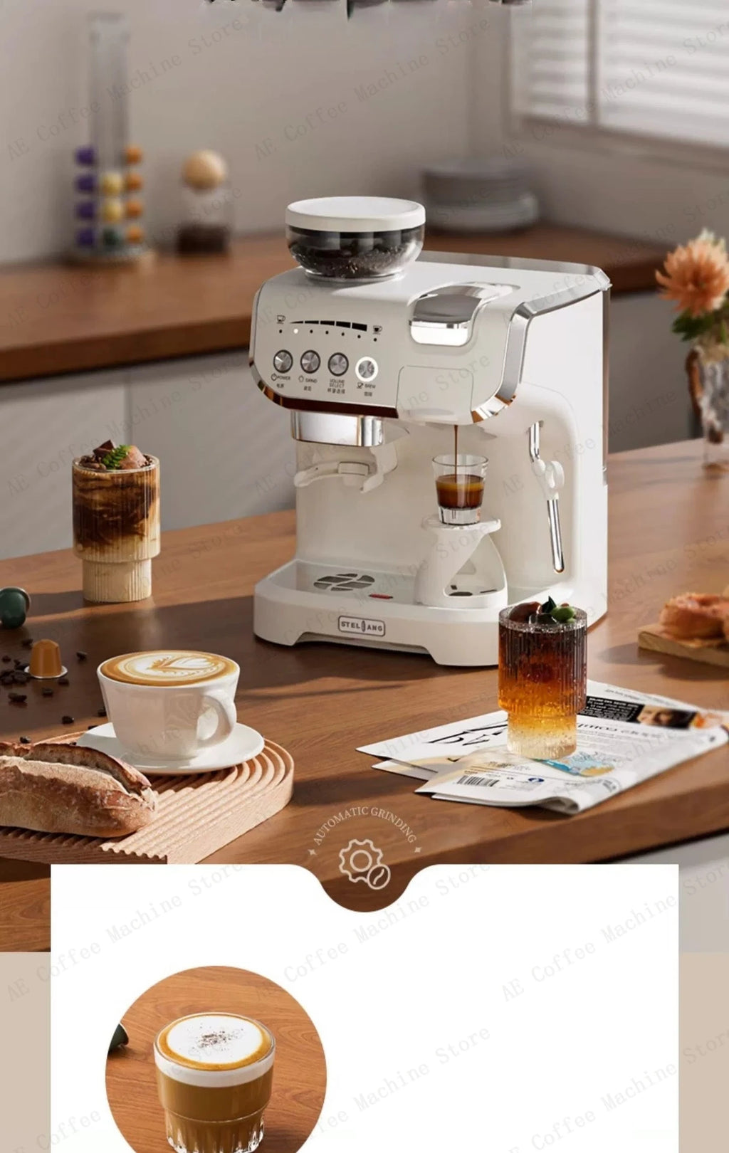 Multifunctional Coffee Machine That Can Use Capsules Grinding Integrated Espresso Machine Semi-automatic Home Coffee Machine